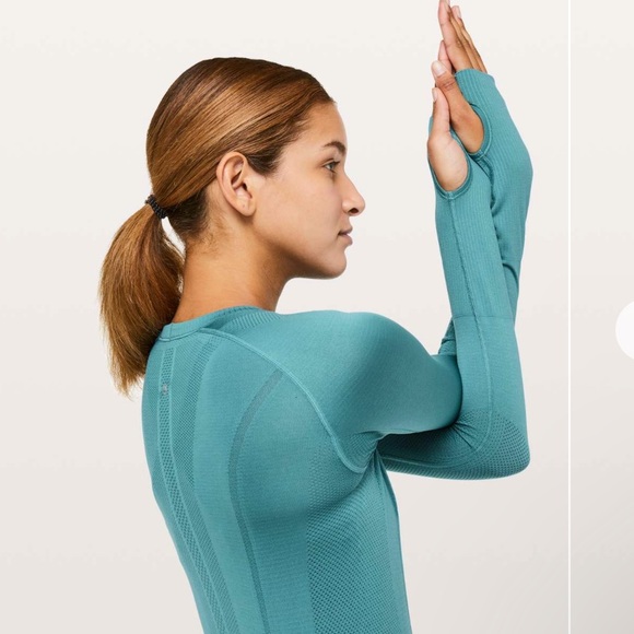 LULULEMON TEAL / PACIFIC BREEZE LONG SLEEVE CREW WORKOUT TOP 🩱💪🏽 - Picture 7 of 10